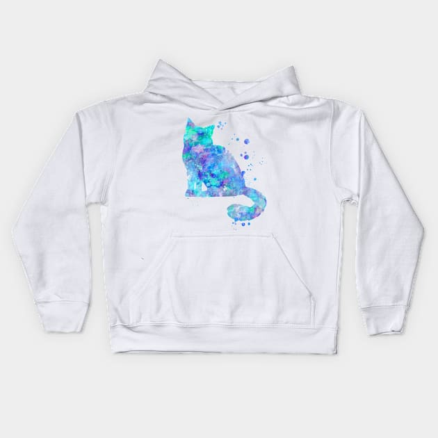 Birman Cat Watercolor Painting Kids Hoodie by Miao Miao Design